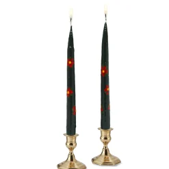 Poinsettia Painted Tapers (2)