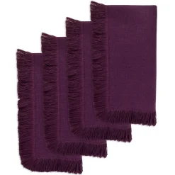 Purple Fringe Dinner Napkins