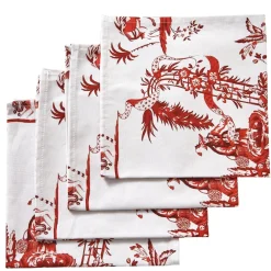 Red Toile Napkins (4)