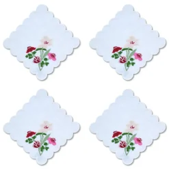 Scalloped Flower Cocktail Napkins (4)