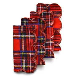 Scalloped Tartan Napkins (4)