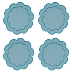 Sea Foam Scalloped Cocktail Napkins (4)