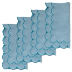 Sea Foam Scalloped Dinner Napkins (4)
