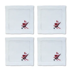 Skiing Santa Cocktail Napkins (4)