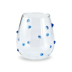 Stemless Blue Dot Glasses (4)