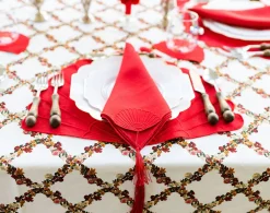 Tassel Fan Dinner Napkins (4)