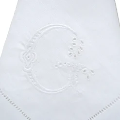 Uppercase "G" Cutwork Dinner Napkins