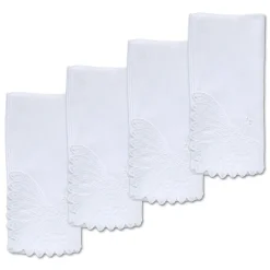 White Peacock Dinner Napkins (4)