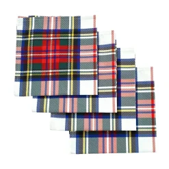 White Plaid Napkins (4)