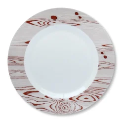 White Wood Dinner Plate