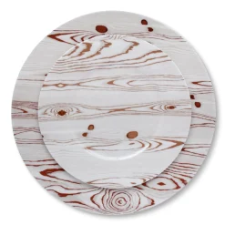 White Wood Dinner Plate