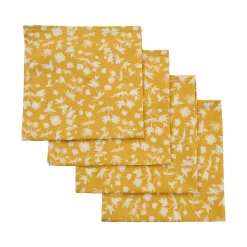 Yellow Floral Napkins (4)